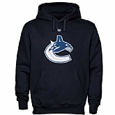 Men's Vancouver Canucks Old Time Hockey Big Logo with Crest Pullover Hoodie - Navy Blue,baseball caps,new era cap wholesale,wholesale hats
